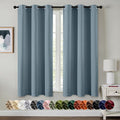 MIULEE Blackout Curtains for Bedroom 2 Panel 40 x 45 Inch Long Greyish Blue | by MIULEE