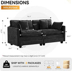 76'' Cloud Deep Seat Loveseat, Upholstered Chenille Modular 2-Seats Sectional - Image 2