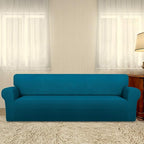 PureFit Stretch Couch Covers for Sofa 4 Seater Slipcovers Peacock Blue | - Image 2