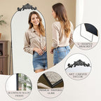 MISSDAY Vintage Baroque Full Length Mirror, Full Metal Frame Stand Up Retro - Image 2