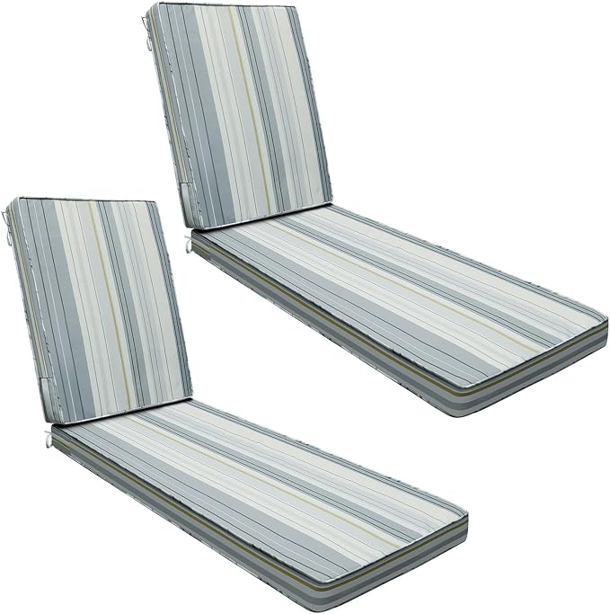 AAAAAcessories Outdoor Chaise Lounge Cushions, Fade-Resistant, Waterproof Patio by AAAAAcessories