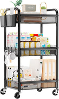 YASONIC 3 Tier Rolling Cart – Metal Utility Storage Carts by YASONIC