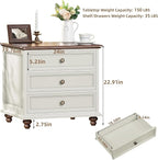 Joaxswe 24" Wide Farmhouse Night Stand, Large End Table - Image 2