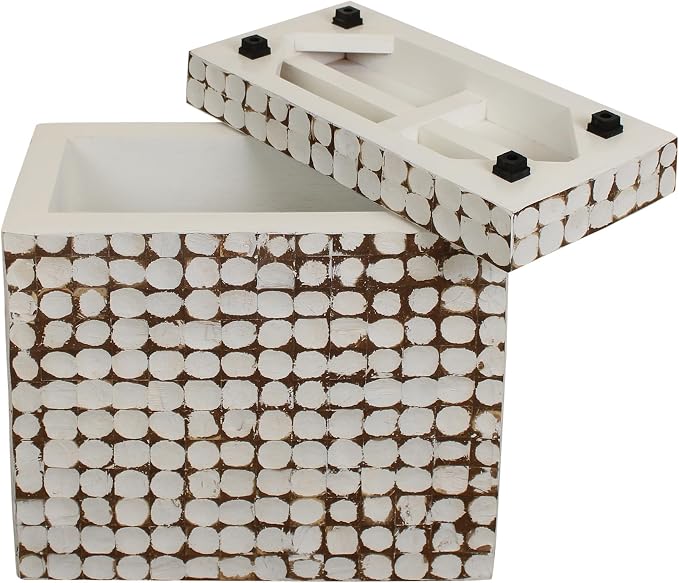 East at Main Rectangle Storage Side Table – Coconut Shell Mosaic Inlay - Image 6