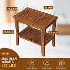 Large Teak Wood Shower Bench Stool - Image 6