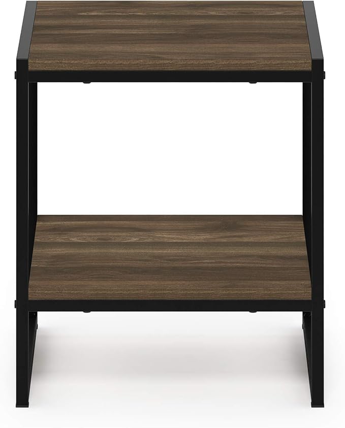 FURINNO Camnus Modern Living 2-Tier End Table, Columbia Walnut, 15.9 in x 15.75 - Image 7
