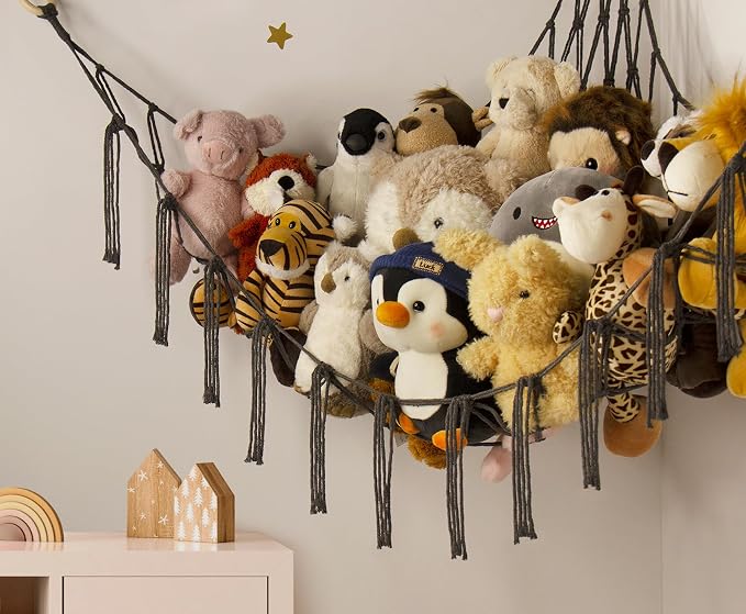 mirolam Stuffed Animals Hammock Net Corner-Hanging Stuff Animal Toy Storage - Image 3