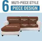 H.VERSAILTEX Sectional Couch Covers 6 Pieces Stretch Sofa Covers - Image 2