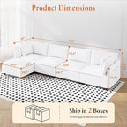 Vesgantti 143" L Shaped Modular Sectional Sofa, Comfy Corduroy Upholstered - Image 2