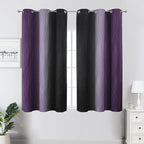 Black and Purple Ombre Blackout Curtains 54 Inch Length | Room Darkening - Image 2