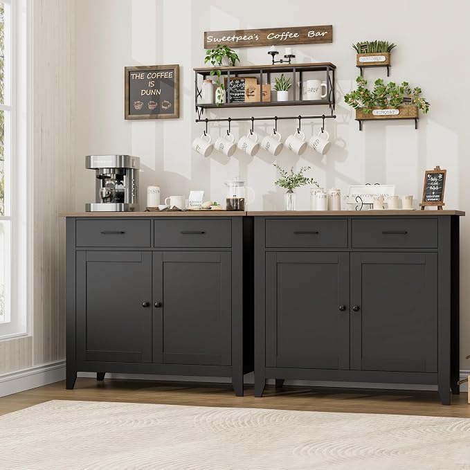 HORSTORS Kitchen Storage Cabinet, Modern Farmhouse Buffet Cabinet - Image 5