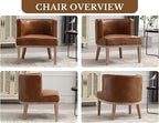 Brown Leather Barrel Chairs Set of 2 - Image 9