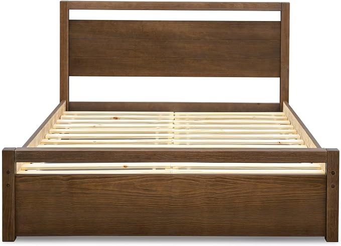 Grain Wood Furniture Loft Queen Size Solid Wood Bed, Brushed Mocha by GrainWoodFurniture