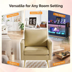 VINGLI Modern PU Leather Accent Chair, Single Sofa Chair - Image 8