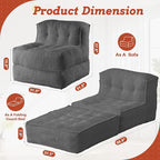 5-in-1 Convertible Folding Sofa Bed, Frameless Convertible Couch - Image 2