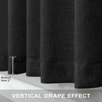 Pitalk Black Linen Curtains 90 Inches Long - Image 6