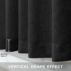 Modern Black Linen Curtains 96 Inches Long - Image 6