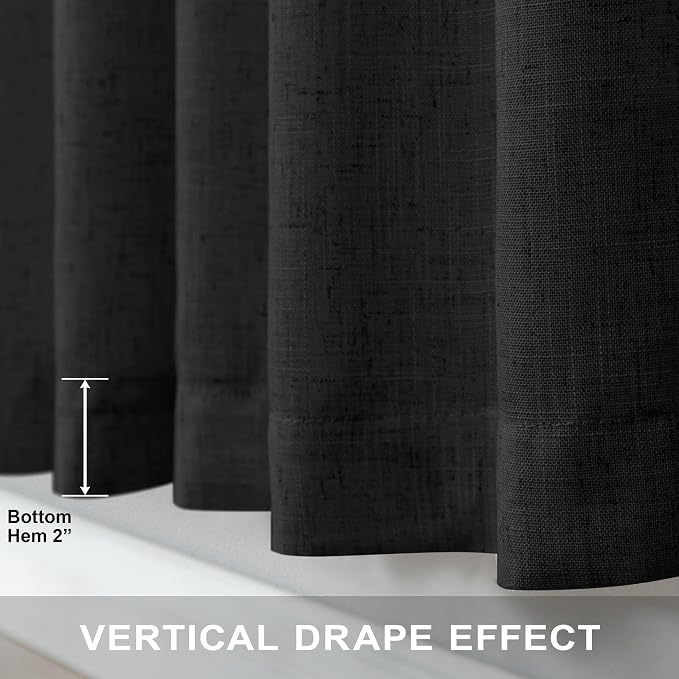 Pitalk Black Extra Long Curtains 120 Inches Long - Image 7