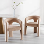 BESTANO Set of 2 Modern Velvet Fabric Upholstered Dining Chairs by BESTANO