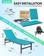 Vexwalx Outdoor Lounge Chair for Pool, Aluminum Chaise Lounge Chairs - Image 3