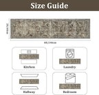 Yamaziot 2x8 Washable Hallway Runner Rug Non Slip Floral Carpet, Tan | Soft - Image 3
