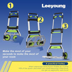 Leeyoung Folding Hand Truck and Dolly, 309 lb Capacity Aluminum Portable Cart - Image 7