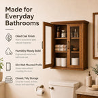 Teamson Home Avery Wooden Over The Toilet Bathroom Removable Wall Medicine - Image 4