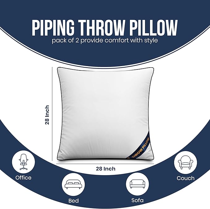 Utopia Bedding 28x28 Throw Pillow Inserts, Decorative Pillows, Plush & - Image 2