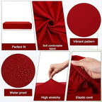 Newwiee 8 Pcs Stretch Patio Outdoor Cushion Covers Replacement, Wine Red | 4 - Image 4