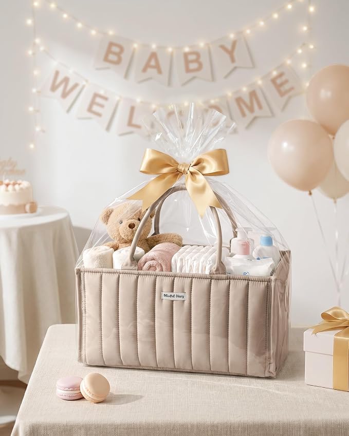 Blissful Diary Baby Diaper Caddy Organizer, Stylish Storage Basket - Image 8