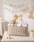 Blissful Diary Baby Diaper Caddy Organizer, Stylish Storage Basket - Image 8