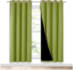 NICETOWN 100% Blackout Window Curtain Panels, Fresh Green, 2 Pieces, 52-inch by NICETOWN