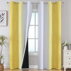 Yellow and Greyish White Ombre Blackout Curtains by ESTELARTEXTILER