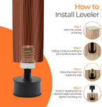 5/16 Rubber Adjustable Furniture Leveler，8 Pack Leveling Feet Screws in Threaded - Image 6