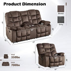 HAOMARKETS 2-Piece Recliner Sofa Set, Include Single Power Recliner Chair - Image 2