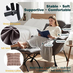 Lazy Chair with Ottoman, Large Accent Chair with Ottoman and a Throw Pillow - Image 3