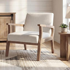 BESTANO Accent Chair Mid Century Modern Armchair, Linen Upholstered Living Room by BESTANO
