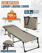 KingCamp Lounge Chair Outdoor, 400LBS Tanning Chairs - Image 2