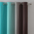 Brown and Teal Ombre Blackout Curtains - Image 4