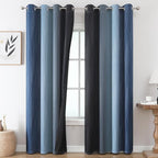 Navy Blue and Black Ombre Blackout Curtains - Image 2