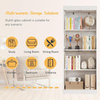 70.1" Display Cabinet with Glass Doors, 4-Tier Curio Cabinet - Image 4