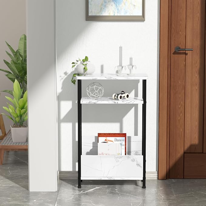 THUMEYE 7.1" Narrow Side Table for Small Spaces, 3 Tier Small End Table - Image 6