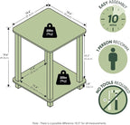 Furinno SIMPLISTIC Side Table Set of 2, 2-Tier Square Modern End Table - Image 4