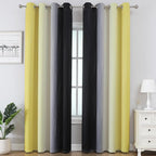 Black and Yellow Ombre Blackout Curtains 84 Inches Long | Room Darkening - Image 2