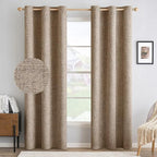 MIULEE 100% Blackout Linen Curtains by MIULEE