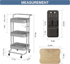 DTK 3 Tier Metal Utility Rolling Cart - Image 7