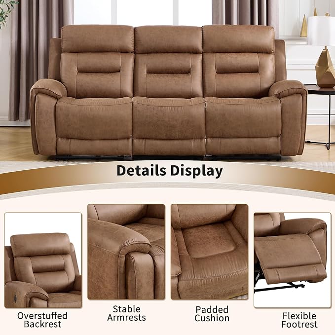 ANJ Oversized Power Reclining Loveseat Sofa Set of 2 - Image 6