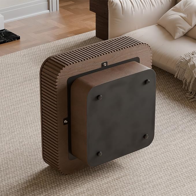 Square Coffee Table for Living Room, Fluted Drum Accent Tea Center Table - Image 7