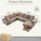 Cloud Sectional Couch with L-Shape Chaise, Modern Modular Comfy Sofa with Deep - Image 2