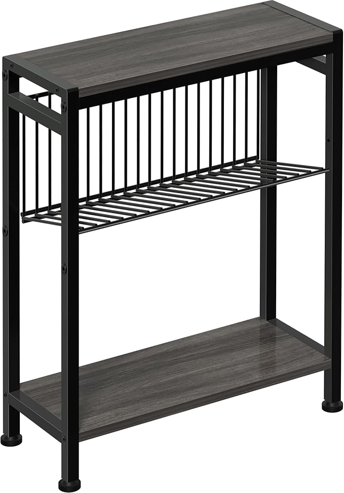 End Table for Small Space, 3-Tier Narrow Side Table by HOME